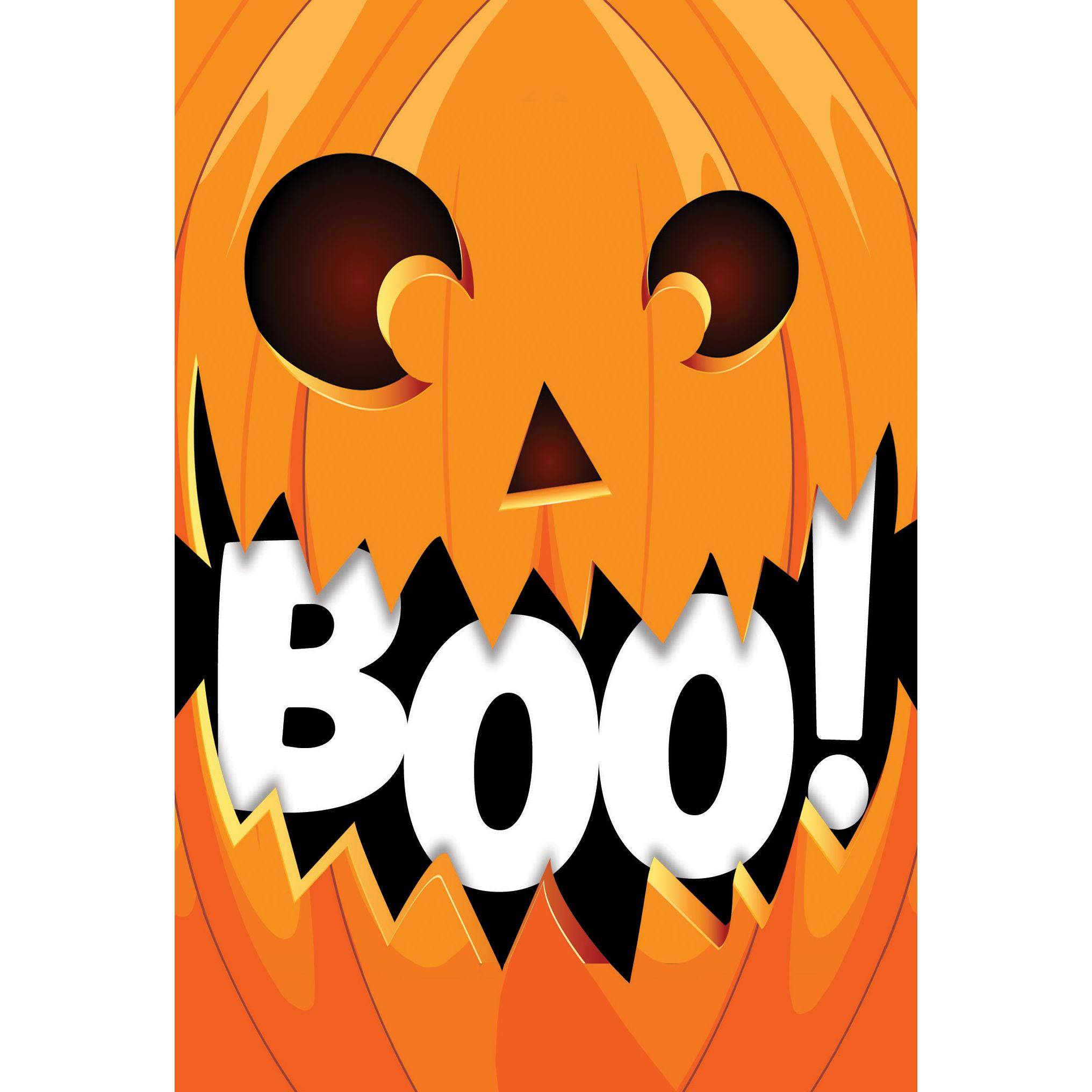 Pictura Halloween counter card featuring a grinning Jack O'Lantern with carved eyes and mouth for Halloween decorations.